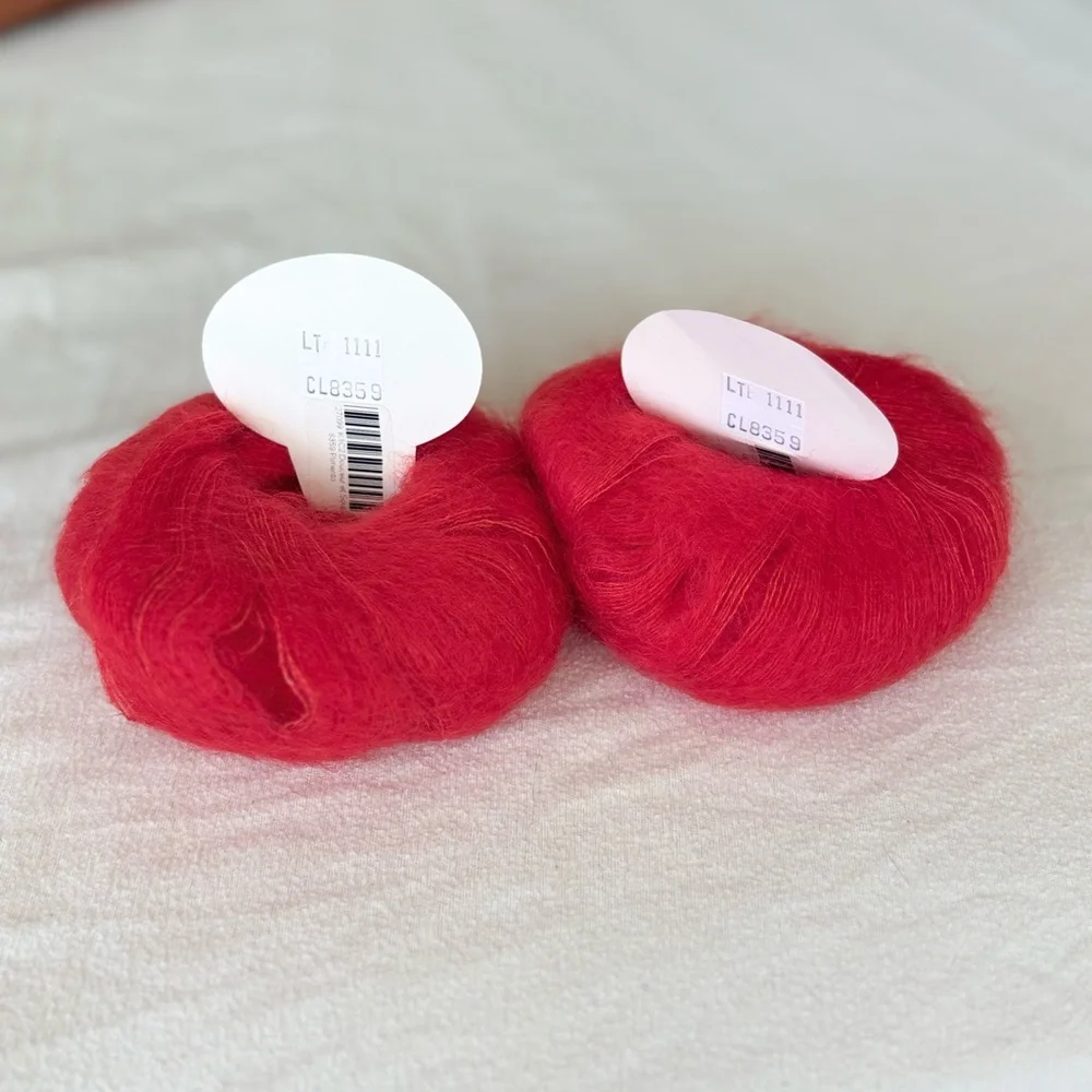 mohair silk reds bundle - douceur et soie Italy yarn - 4 cake x 225yd / 25g - Picture 6 of 6